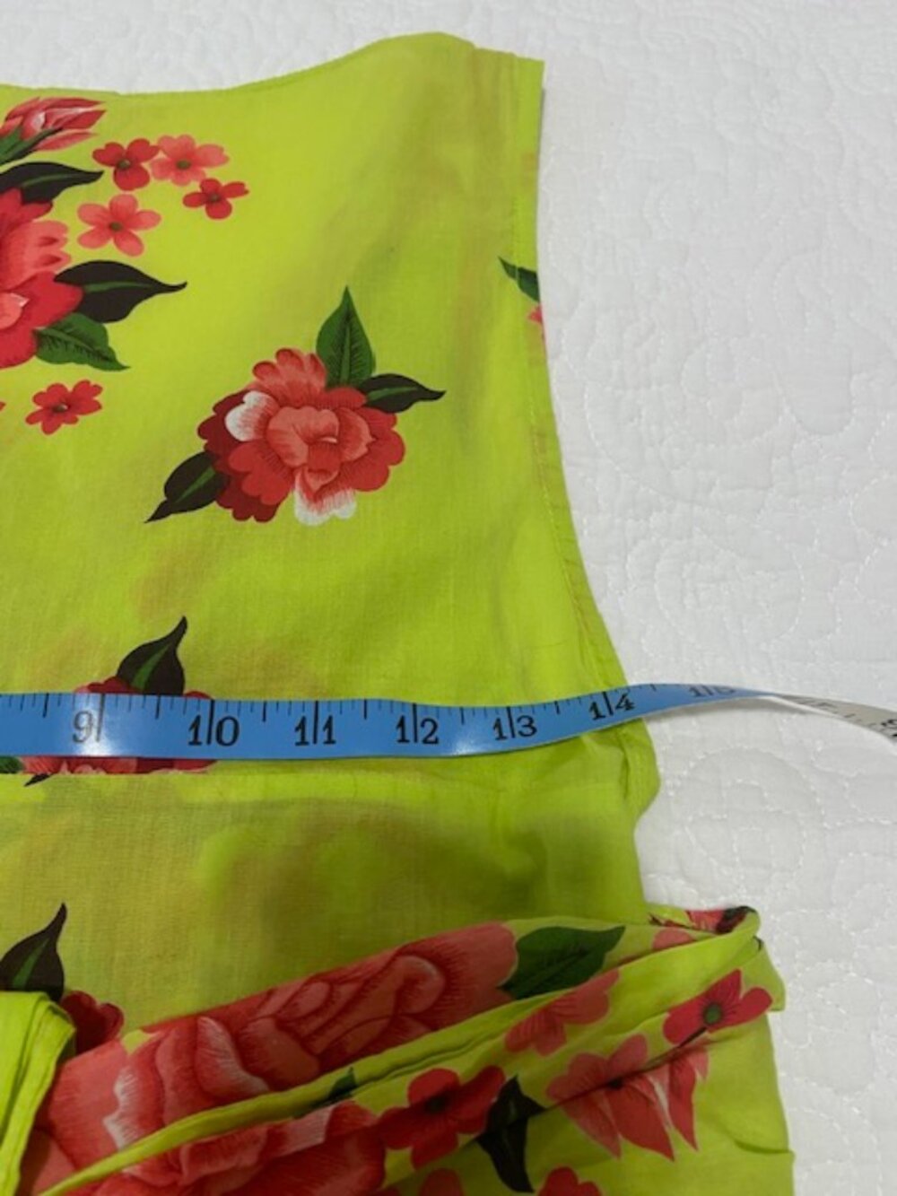 Free People Bright Green & Pink Floral Y2K Boho Sleeveless Top Size 6 - Picture 11 of 12